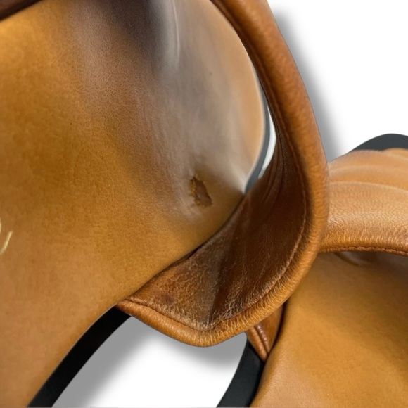 Free People Wren Slide Sandals Tan Leather Square Toe Flats EU 37 / US 6.5 - Picture 7 of 9